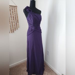 Davids Bridal Chiffon Rushed 1-Shoulder Dress Size 2 NWT Bridesmaid